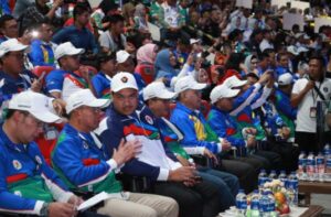Menpora Dito Ariotedjo hadir dalam pembukaan Fornas VII 2023 di Stadion Si Jalak Harupat Kabupaten Bandung Jawa Barat.