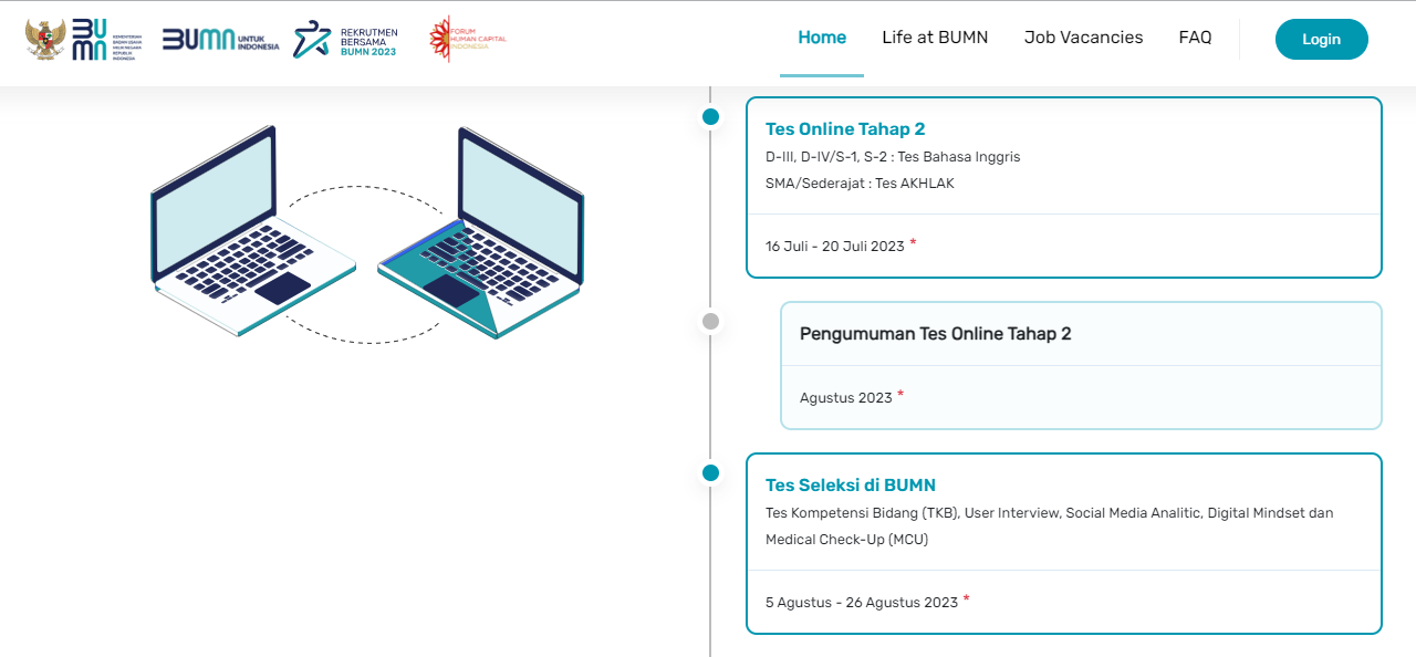 Tes Online Tahap 2 BUMN Sudah Dibuka, Cek Informasi Lengkapnya 17-7-2023