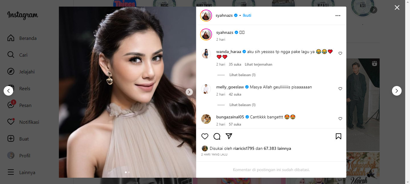 Syahnaz Sadiqah Unggah Foto Baru, Netizen Dibuat Pangling - Teropong Media