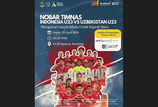Nobar Gratis Piala Asia U23 2024 Timnas Indonesia U23 vs Uzbekistan U23 di GOR Saparua Bandung