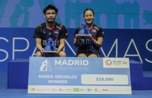 Pasangan ganda campuran Indonesia, Rinov Rivaldy/Pitha Haningtyas Mentari meraih gelar juara Spain Masters 2024