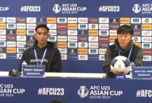 Rizky Ridho AFC U23 2024 Pre Match Press Conference Indonesia pesan Nathan Tjoe