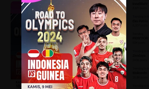 Jadwal siaran langsung RCTI Indonesia U23 vs Guinea
