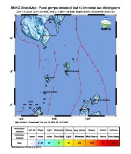 Gempa Bumi Magnitudo Guncang Melonguane Pantai Barat Kepulauan Talaud