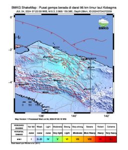 Gempa M 5,3 Terjadi di Kobagma Papua Pegunungan