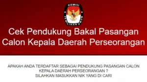 cek pendukung bakal calon pilkada 2024