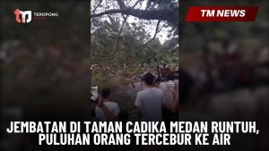 Jembatan di Taman Cadika Medan Runtuh, Puluhan Ora-Cover (1)