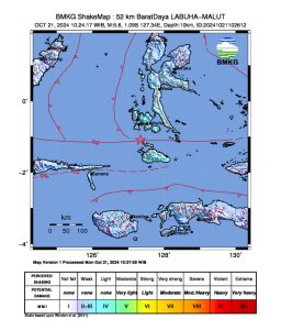 Gempa M 5,6 Guncang Labuha Maluku Utara