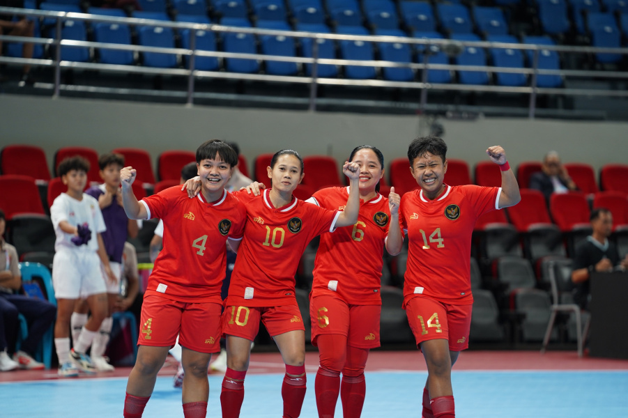 setelah menundukkan Myanmar dengan skor 4-1 pada perebutan tempat ketiga di PhilSports Arena, Metropolitan Manila, Filipina,