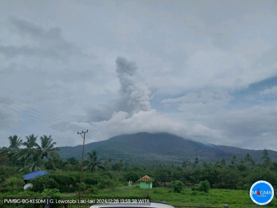 Gunung Lewotobi Laki-laki Erupsi