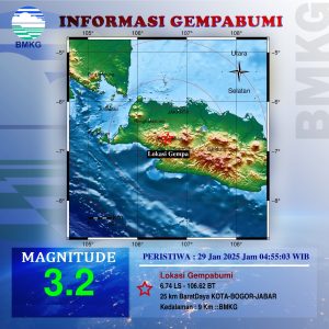 Gempa M 3.1 Guncang Bogor Dini Hari