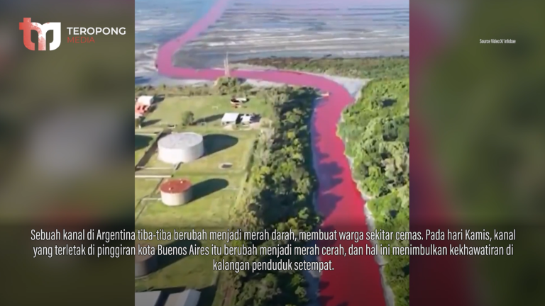 Kanal di Argentina Tiba-Tiba Berubah Menjadi Merah Terang Membuat Warga Cemas