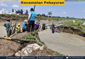 Irigasi jebol banjir bekasi kecamatan pabayuran