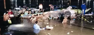 Perahu Tradisional Pengangkut Sembako Meledak di Pelembang