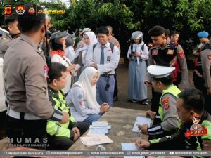 Razia motor pelajar - Instagram Humas Polres Purwakarta