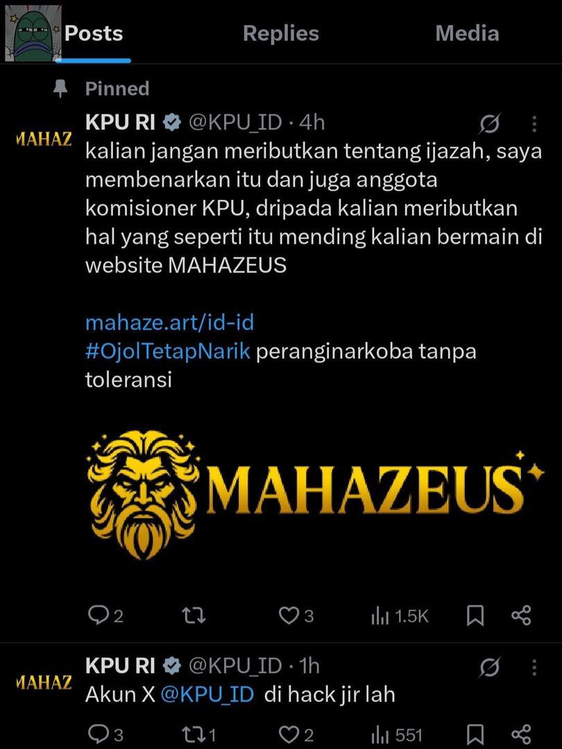 akun X KPU diretas