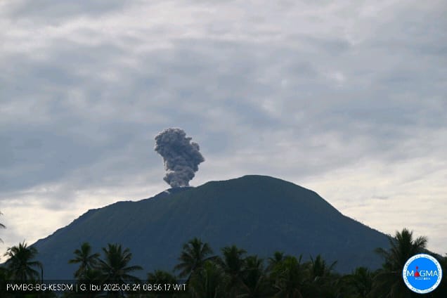 Gunung Ibu erupsi
