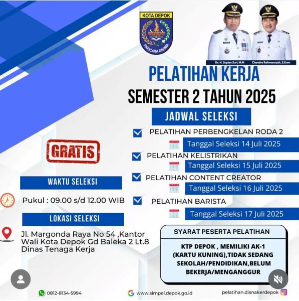 Seleksi Pelatihan Kerja Depok