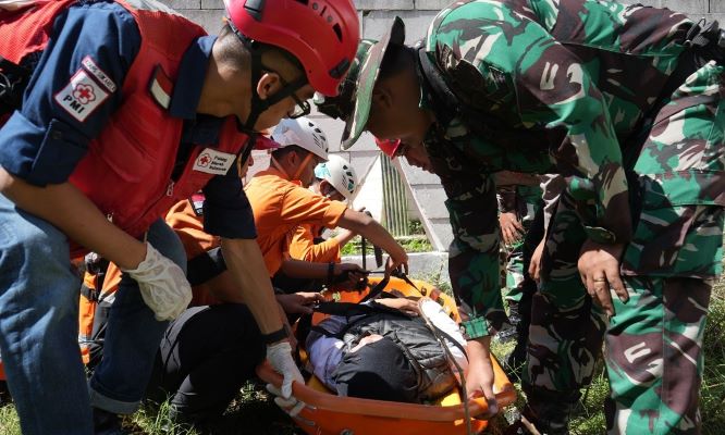 Simulasi Erupsi Gunung Guntur (Instagram BPBD Jabar)