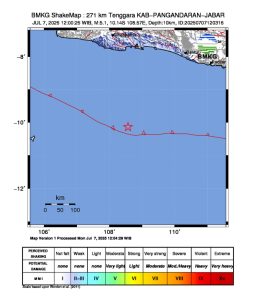 Gempa Guncang Kabupaten Pangandaran Magnitudo 5,1 Tak Berpotensi Tsunami