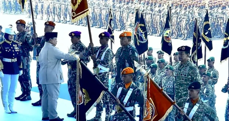 Prabowo Kukuhkan Pimpinan Kopassus, Marinir, Korpasgat Bintang Tiga di Pusdiklatpassus, Batujajar