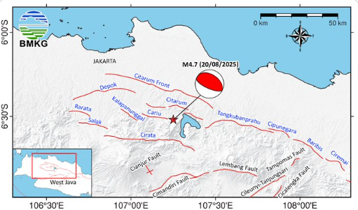 Sesar Baribis dan Citarum Penyebab Gempa Bekasi