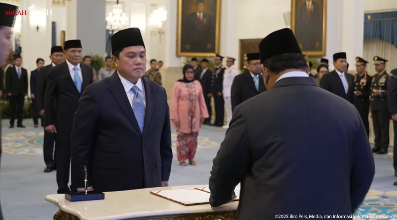 erick thohir rangkap jabatan (YouTube Sekretariat Presiden)