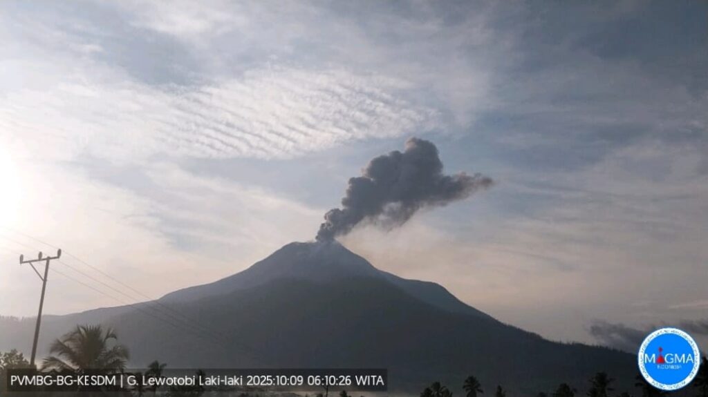 Gunung Lewotobi Laki - laki Meletus Dahsyat, Tinggi Kolom Abu Capai 1.500 Meter