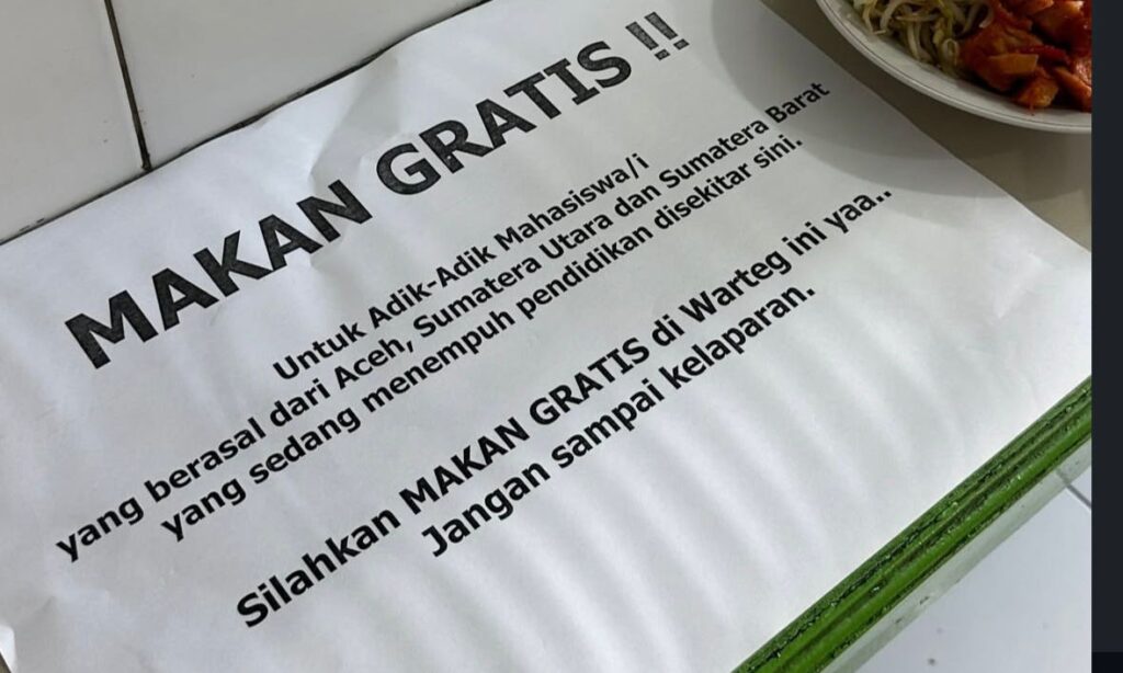 warteg makan gratis mahasiswa sumatera