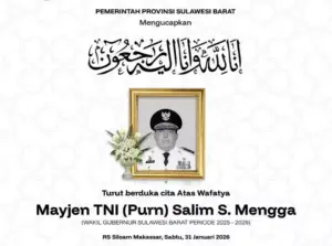 Wagub Sulbar Salim S Mengga meninggal