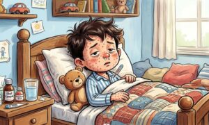 Karikatur Anak Penyakit Campak
